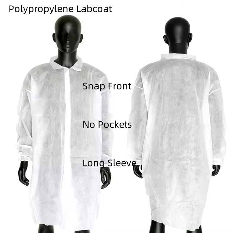 Popular PP Disposable Lab Coat/Visitor Gown/Lab Gowns