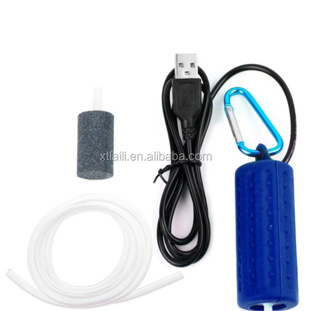 Usb Fish Oxygen Air Pump Aquarium Ultra Quiet Oxygen Pump For Fish Tank With Hanging Buckle And Check Valve - Blue Product