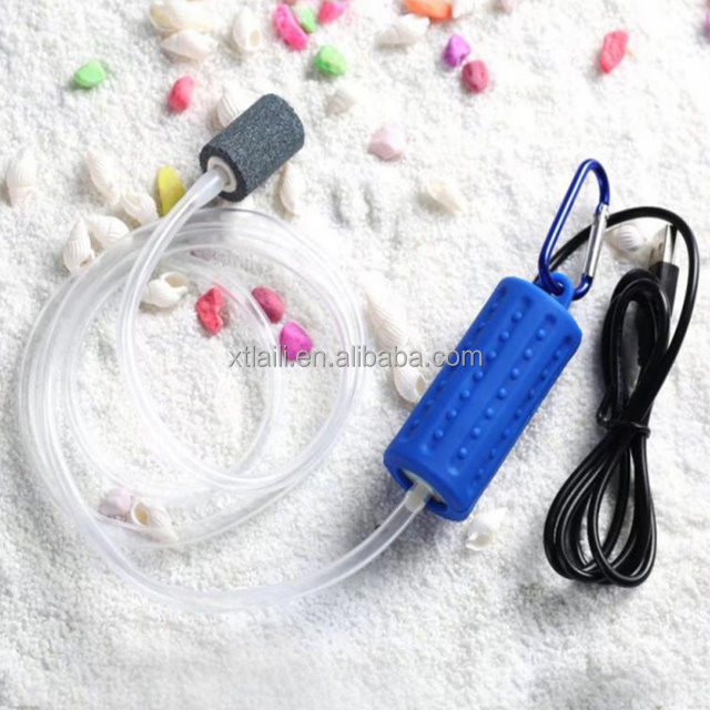 Usb Fish Oxygen Air Pump Aquarium Ultra Quiet Oxygen Pump For Fish Tank With Hanging Buckle And Check Valve - Blue Product