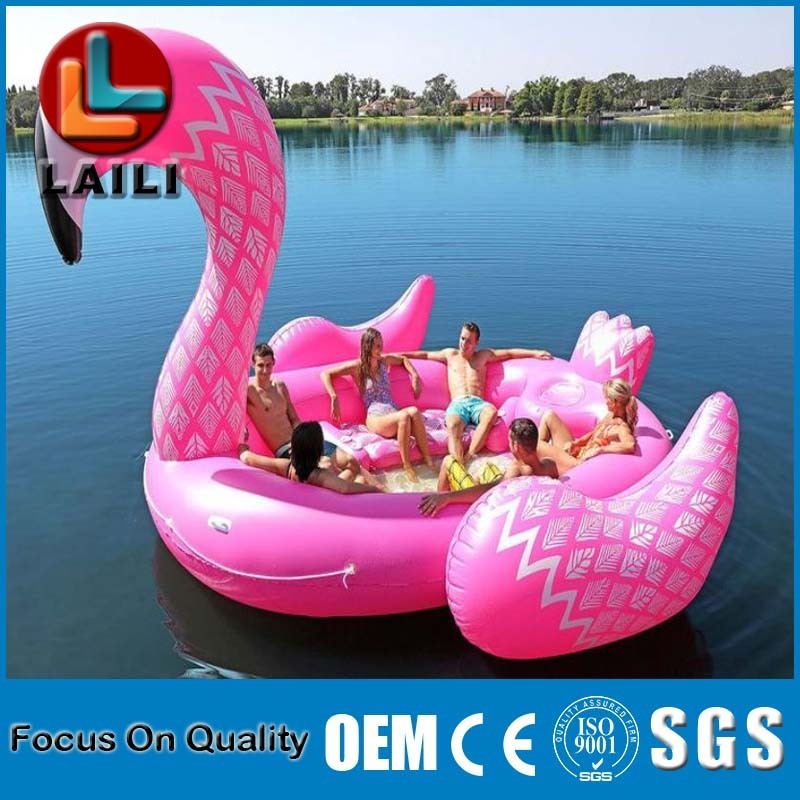 2018 large giant unicorn / flamingo /peacock party island 6 person float in water outdoor