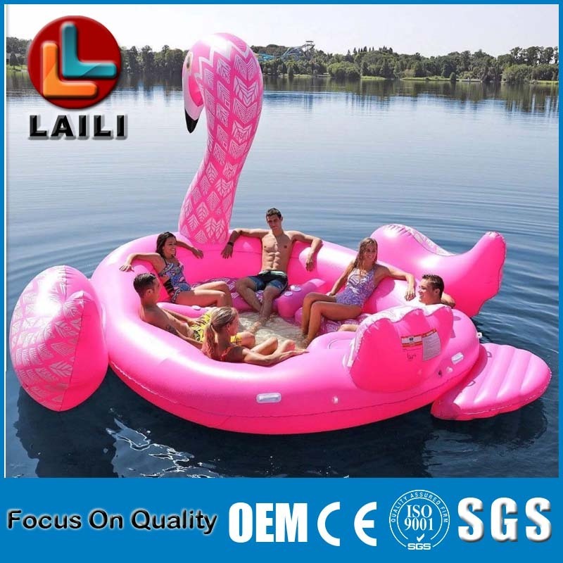 2018 New Design Huge Giant 6 Person Inflatable Lake Toys Pool Float Party Island Water Flamingo Unicorn Peacock Raft