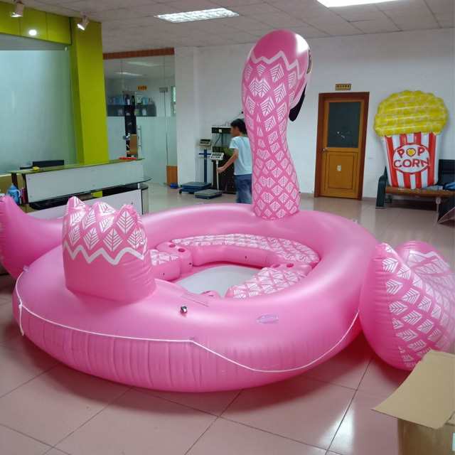 2018 New Design Huge Giant 6 Person Inflatable Lake Toys Pool Float Party Island Water Flamingo Unicorn Peacock Raft BestSuppliers