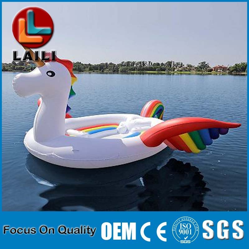 2018 New Design Huge Giant 6 Person Inflatable Lake Toys Pool Float Party Island Water Flamingo Unicorn Peacock Raft