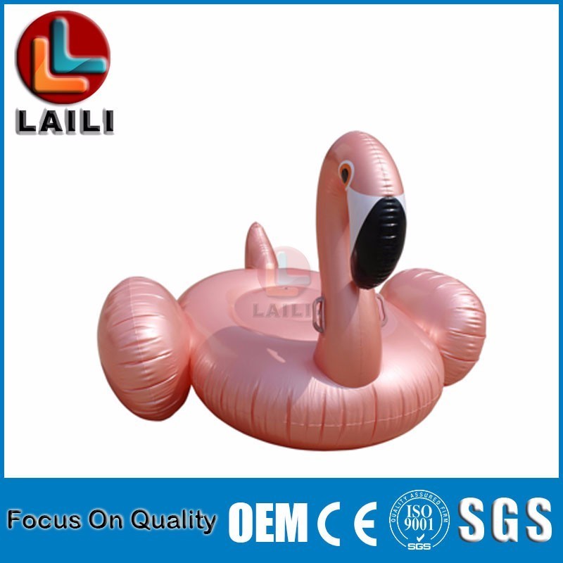 Rose Gold Flamingo inflatable /Summer Swimming Pool Lounge Float / Rideable Pool Water Lake adult Toys