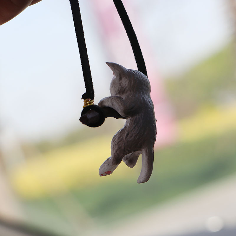 Swing cat car pendant cartoon animation car rearview mirror pendant creative car interior accessories small animal ornaments