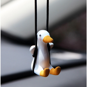 Cute Duck Shaped Pendant Free Perfume Car Aromatherapy Swinging Duck Pendant Perfume Car Interior Jewelry Pendant