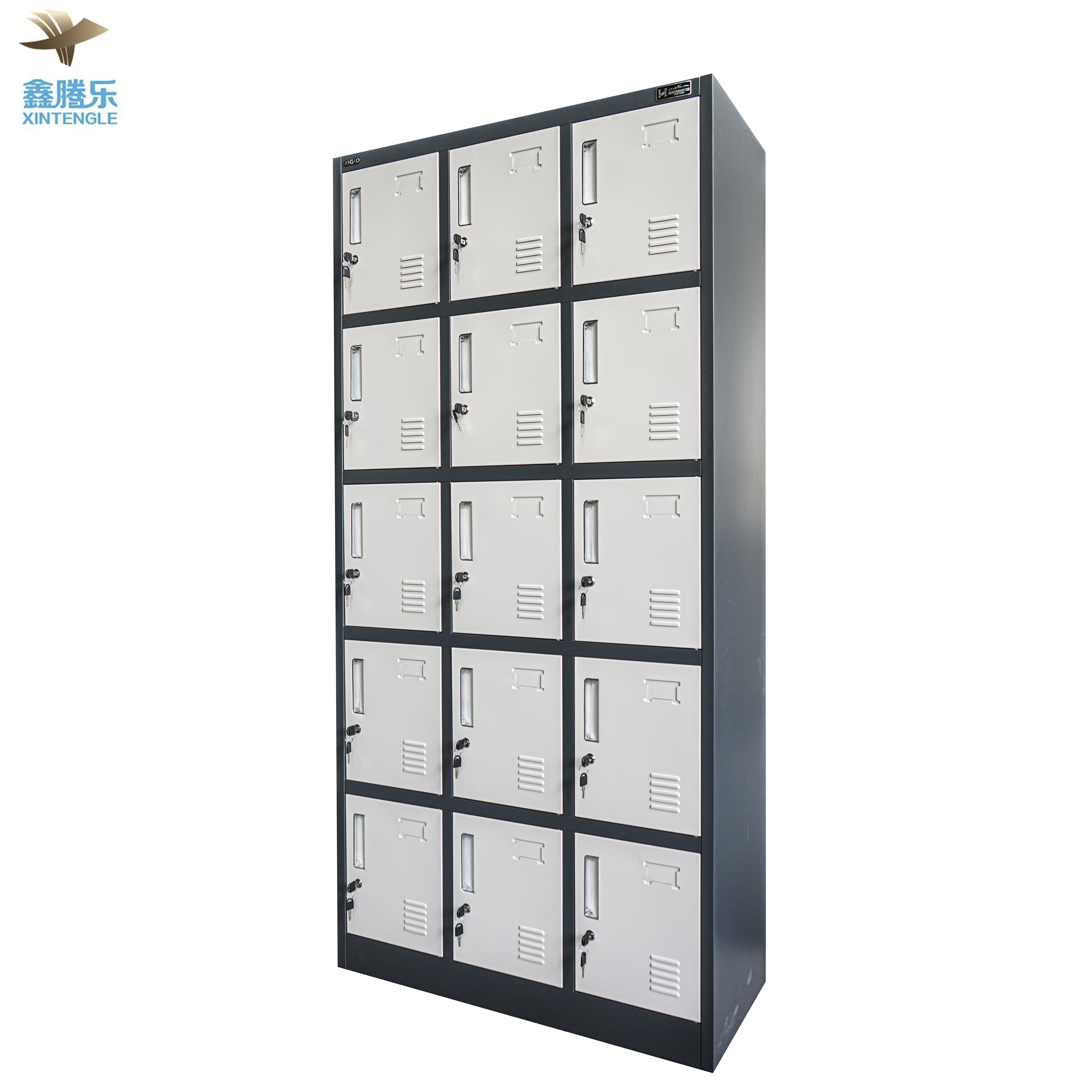 Foshan factory Wholesale Price 15 door Steel Locker Cabinet Metal School Storage 9/12/15/18 Door Locker Gym Locker