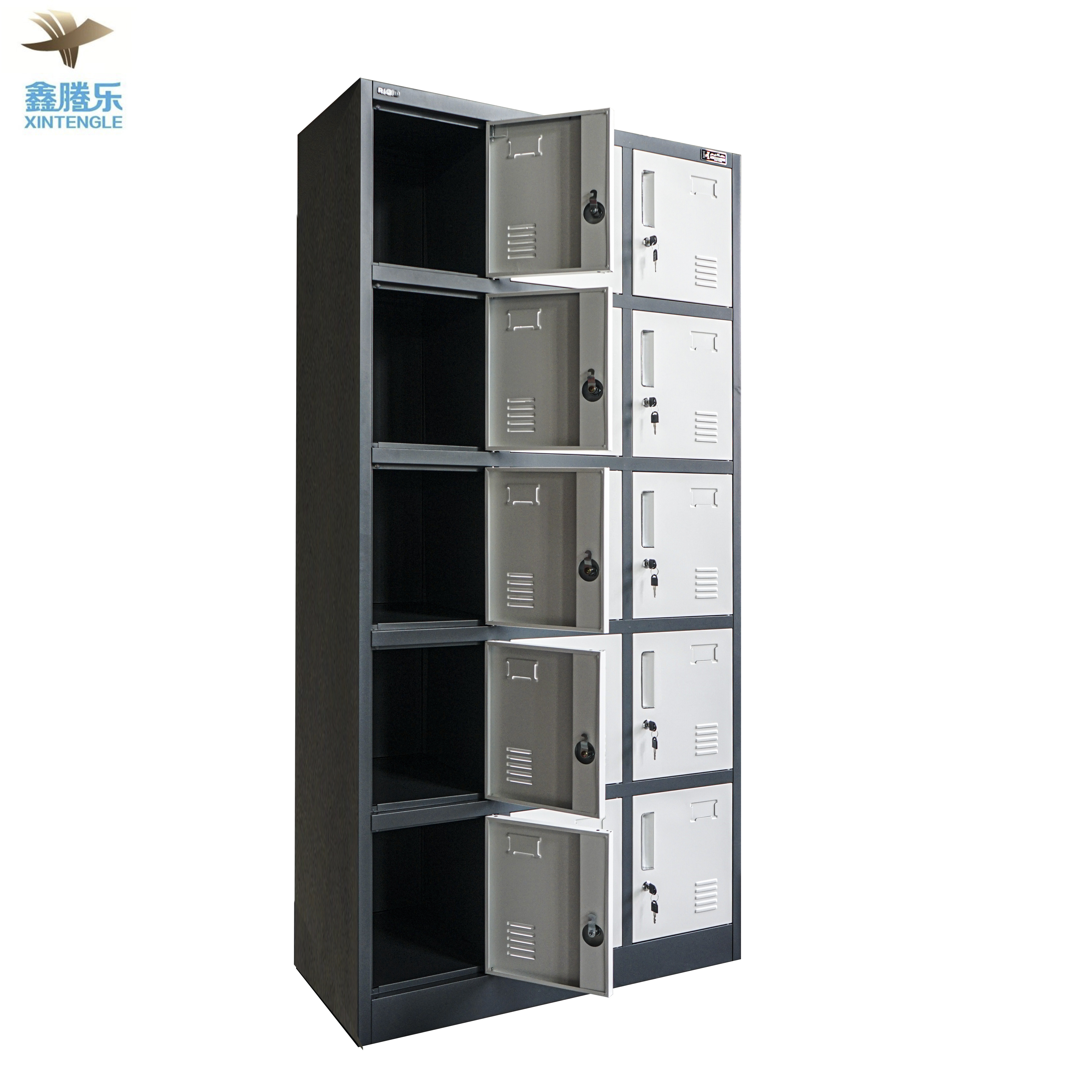 Foshan factory Wholesale Price 15 door Steel Locker Cabinet Metal School Storage 9/12/15/18 Door Locker Gym Locker