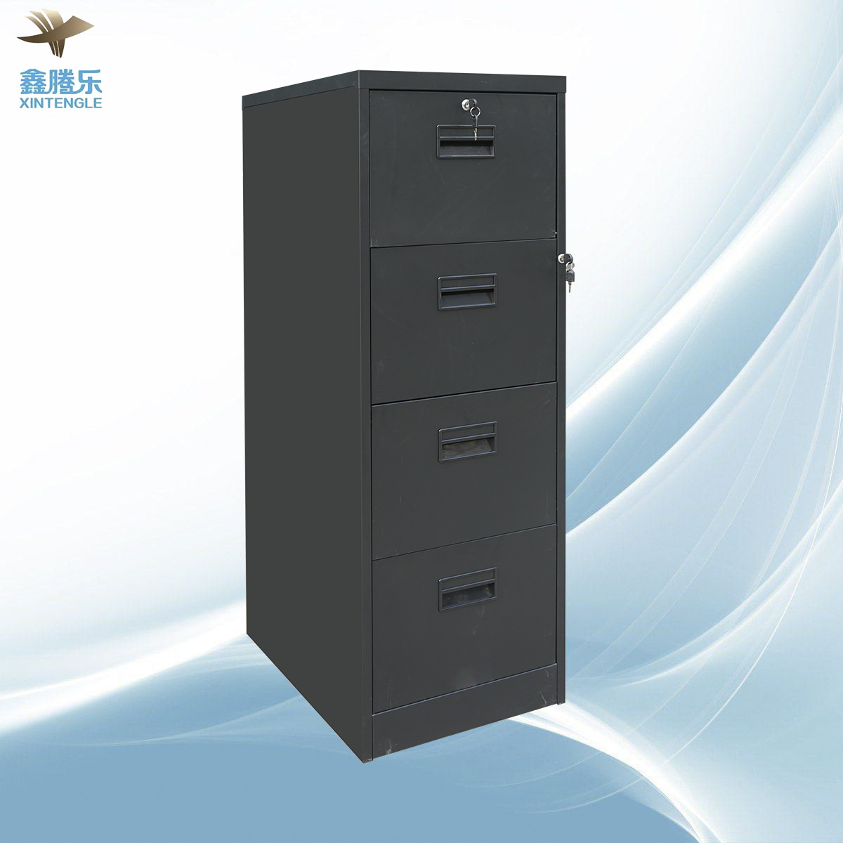 Modular 4 drawer steel vertical lateral file storage cabinet/knock down drawer dividers metal file cabinet with safe box inner