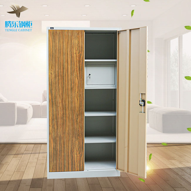 Wholesale Dress Furniture Knock Down Steel Wardrobe Almarih Vertical Cabinet Tall Slim with Stand for Home Bedroom Furniture