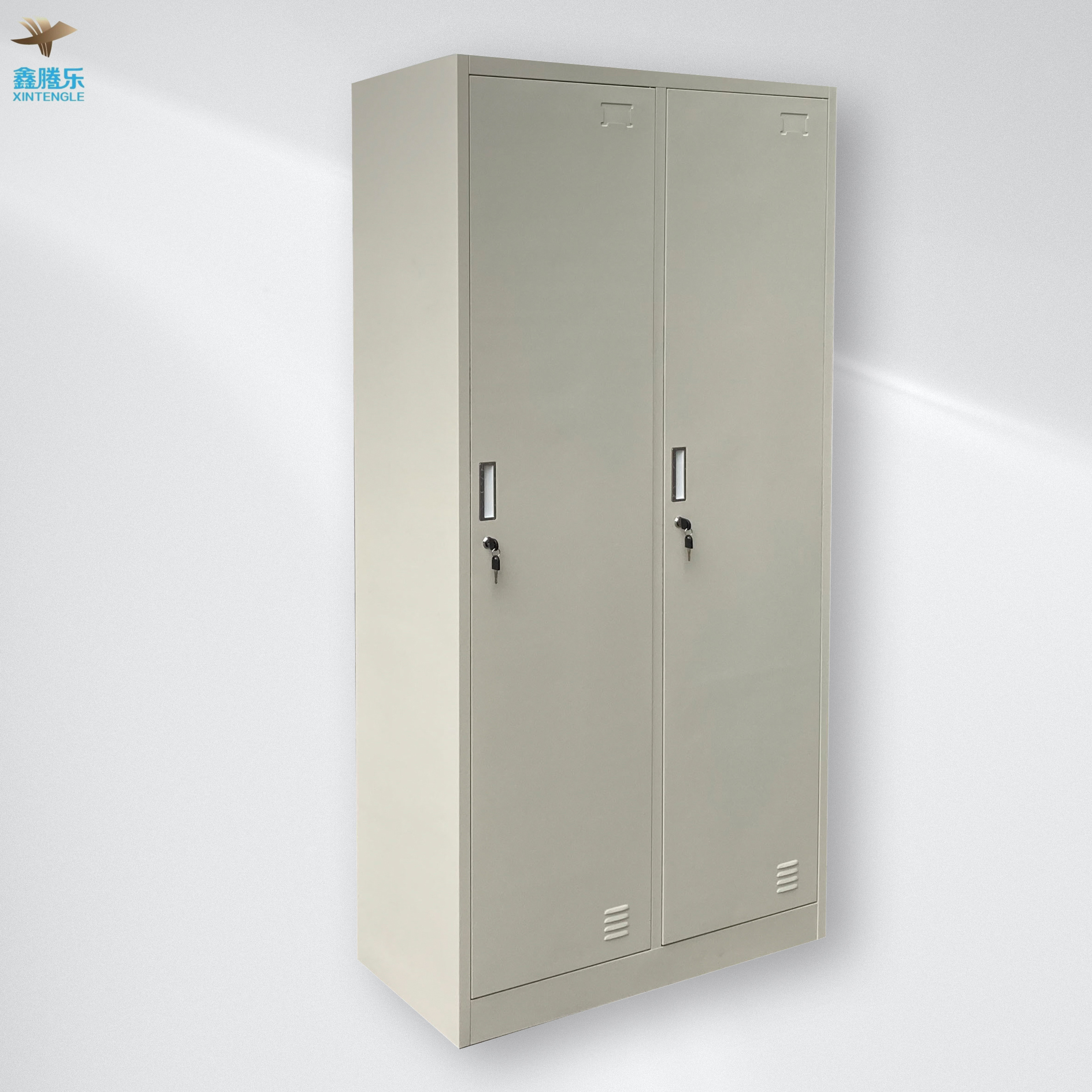 Double Door High Quality Metal Cold Rolled Steel Locker Waterproof Outdoor Storage 2 Door Locker Sturdy Durable