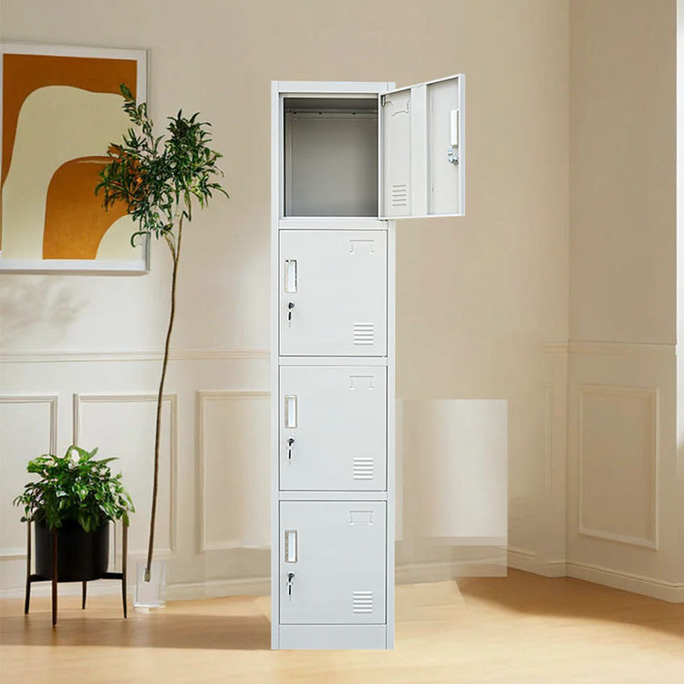 Single 4 door clothing locker 4 door cabinet steel almirah single door locker kleiderschrank storage cabinet with pintu