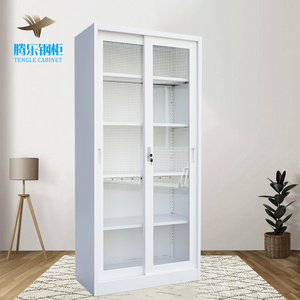 Guangzhou New design white sliding door filing cabinet glass door file cabinet metal storage filling cabinet with adjustable she