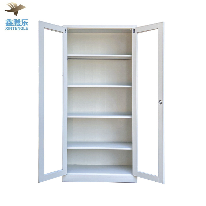 steel 2 swing door storage cabinet/metal medicine cabinet /book cupboard filing cabinet with key locks