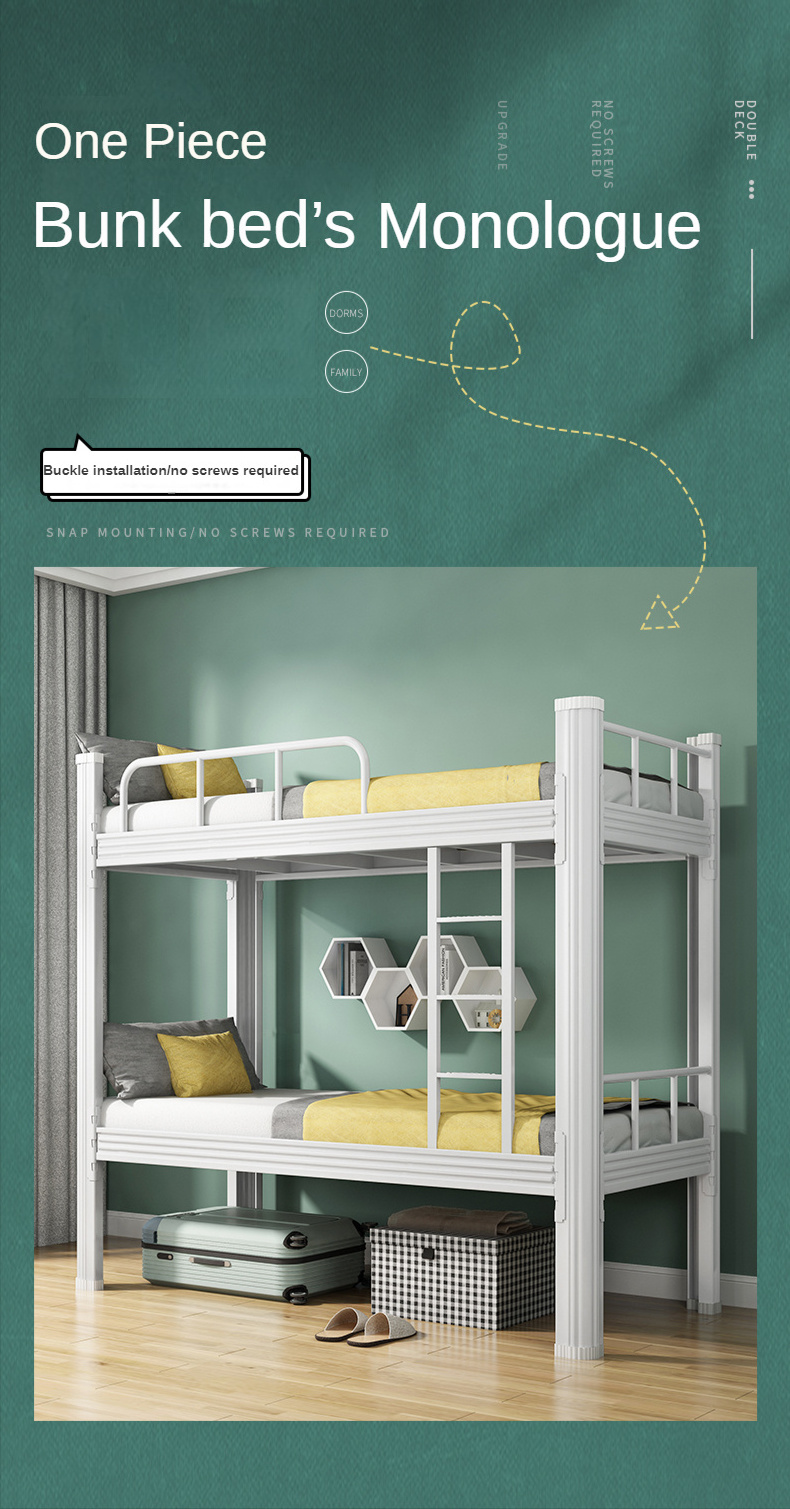 Guangzhou Wholesale school steel bunk bed cheap bunk bed for adult double decker bed heavy duty metal litera de metal camas