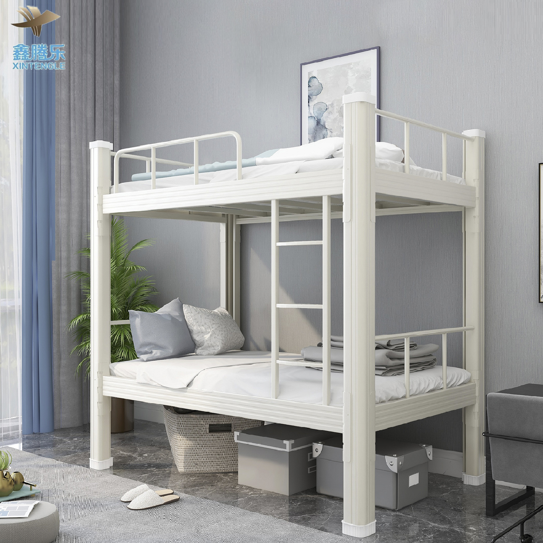 Hot sale adult bunk bed full size school dormitory bunk beds for hostels adult bunk bed apartment katil double katil dua tingkat