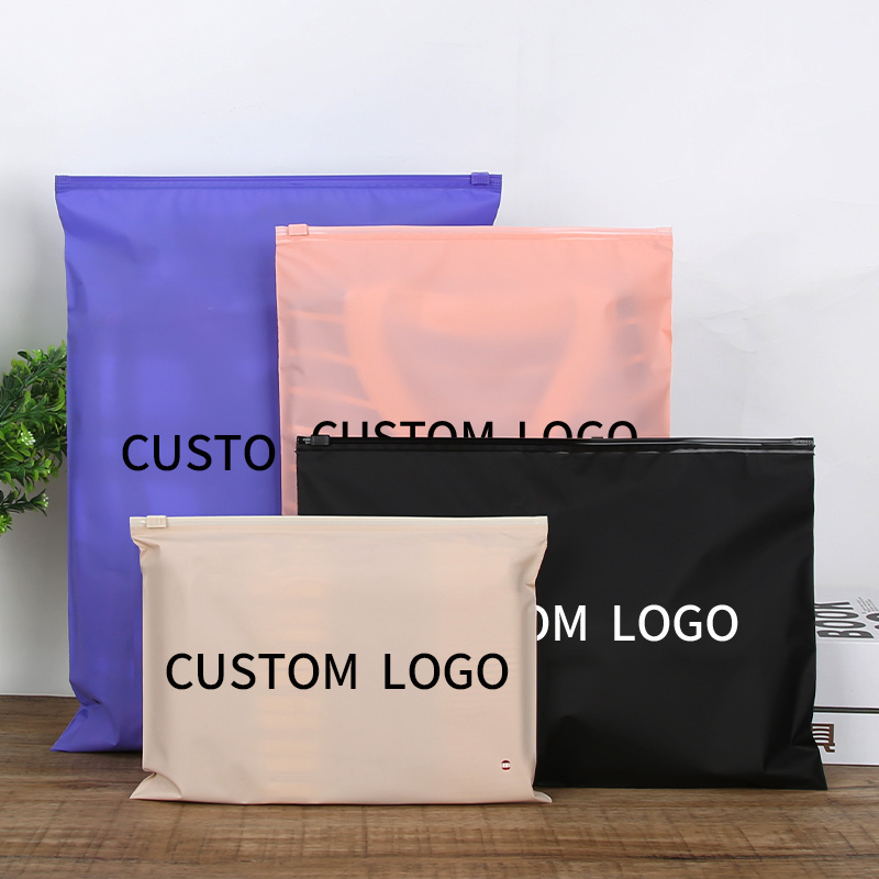 Fashioned Black Color Garment Zipper Bags Plastic Custom print Packaging Bag For Hoodies Ziplock Bag With Logo For Clothing