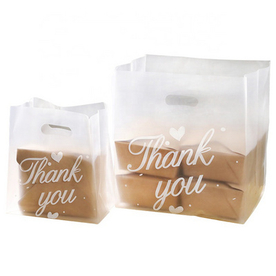 Custom Heavy Duty Restaurant Hot Food Togo Take Carry Out Bags Thank You Takeout Takeaway Plastic Carry Bags For Milk Tea Shop