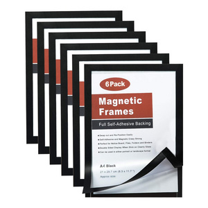 Magnetic Sign Holder Durable Self Adhesive Backing Magnetic Instant Display Frames Fit for Window/door/tiles at Home or Office