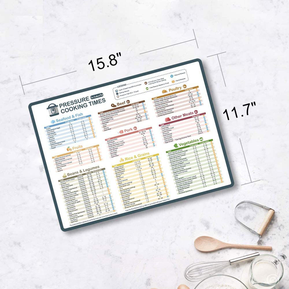 Magnetic Cheat sheet electric pressure cooker cook times quick reference chart guide magnetic fridge sticker decal for kitchen