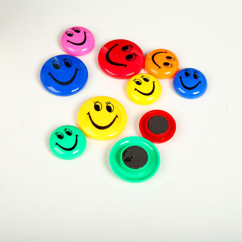 Custom Fridge Magnets for Kitchen Office Whiteboard Cabinet and Dishwasher Funny Happy Face Round Button Magnet