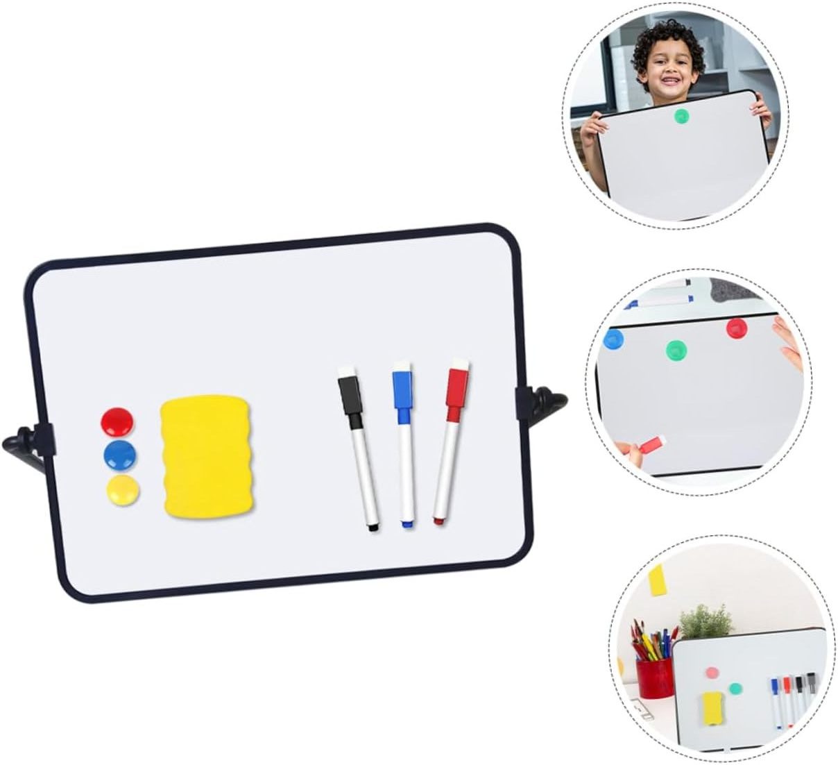 Dry Erase Whiteboard A4 with Stand Portable Easel for Kid Drawing Magnetic Double Sided White Board