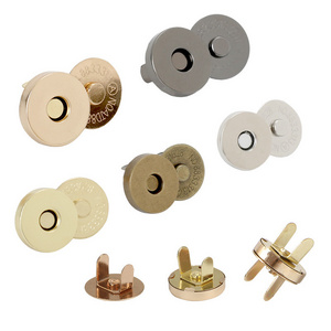 Wholesale Purse Hardware Magnetic Button Snap Gold Handbag Custom Button Magnet 12mm Magnet Magnetic Buckle Button for Bags