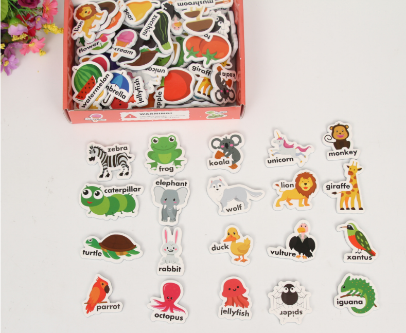 Wholesale Customized Magnetic Animals for Kids magnetic toy education  Set with  Zoo Animals Refrigerator Stickers