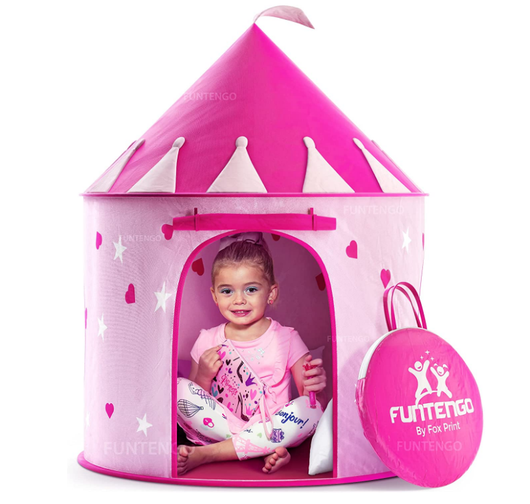 Girls Foldable Princess Castle Yurt Teepee Tent Baby Indoor Pop Up Kids Toy Tent