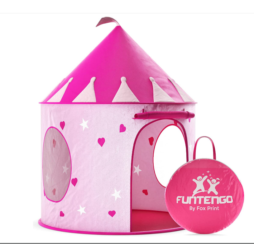 Girls Foldable Princess Castle Yurt Teepee Tent Baby Indoor Pop Up Kids Toy Tent