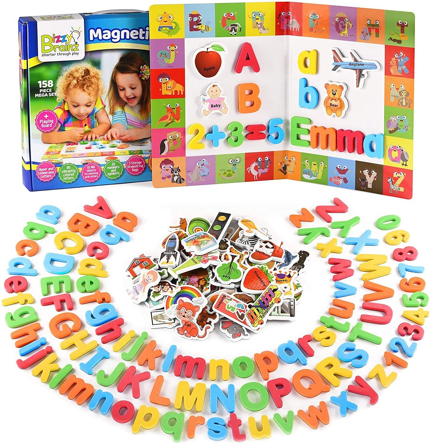 Learning Alphabet Matching A-Z Objects Magnetic Letters and Numbers With Dry Erase Magnetic Playing board