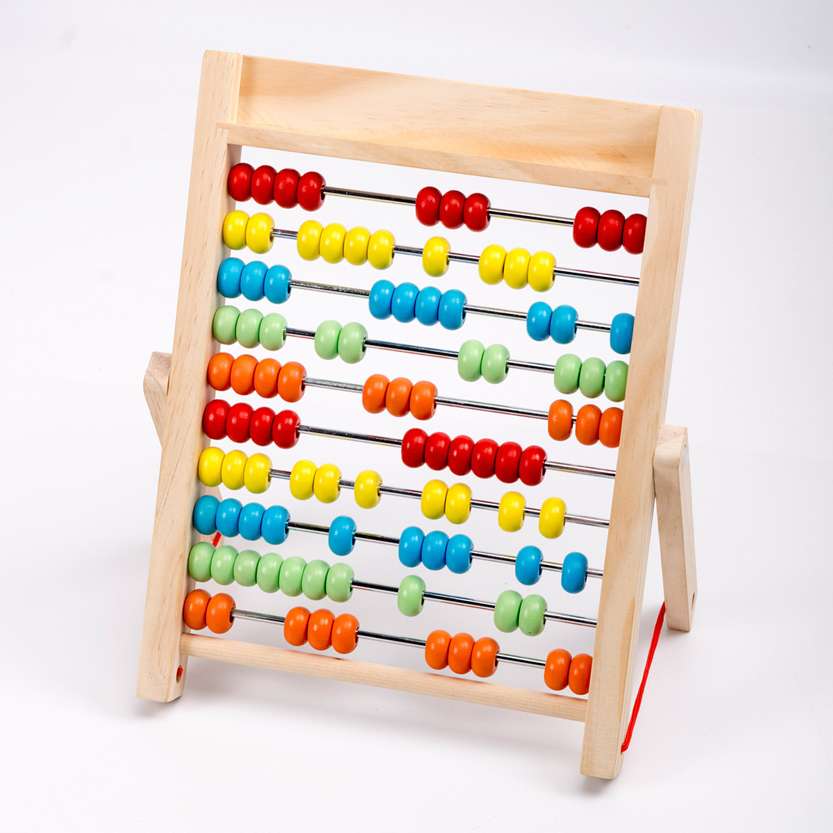 Wholesale Preschool Educational Math Learning Jigsaw Puzzle Toy Wooden Frame Abacus with Multi-Color Beads Counting Sticks