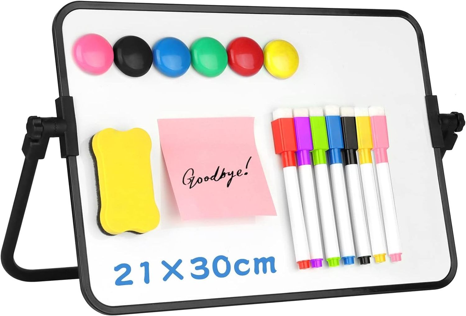 Dry Erase Whiteboard A4 with Stand Portable Easel for Kid Drawing Magnetic Double Sided White Board