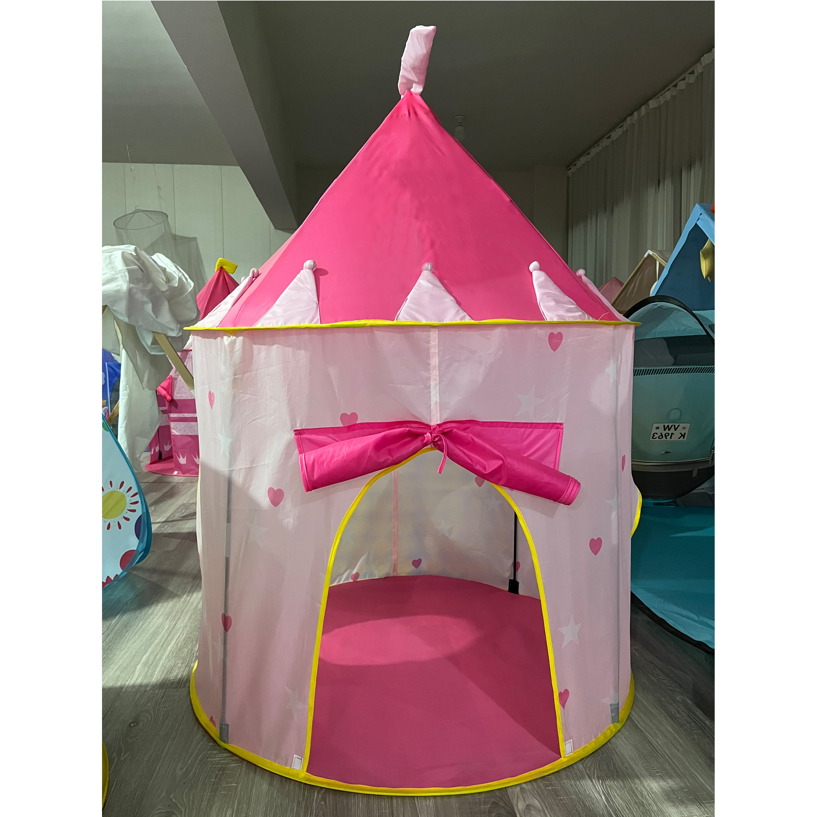 Girls Foldable Princess Castle Yurt Teepee Tent Baby Indoor Pop Up Kids Toy Tent