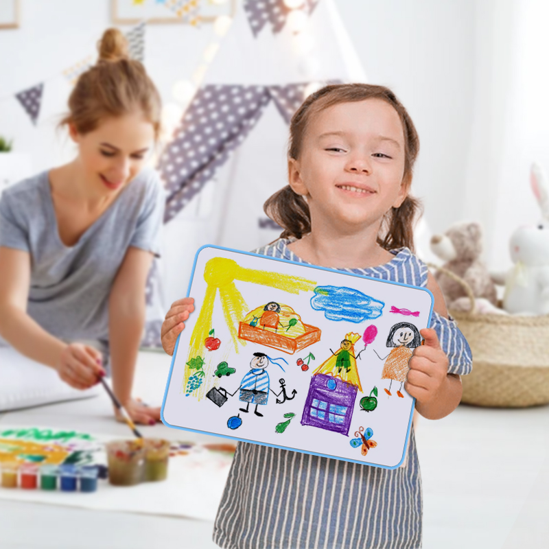 Plastic Frame 9*12'' Children Use Dry Erase Lapboard Double Sided Magnetic Writing and Drawing Board