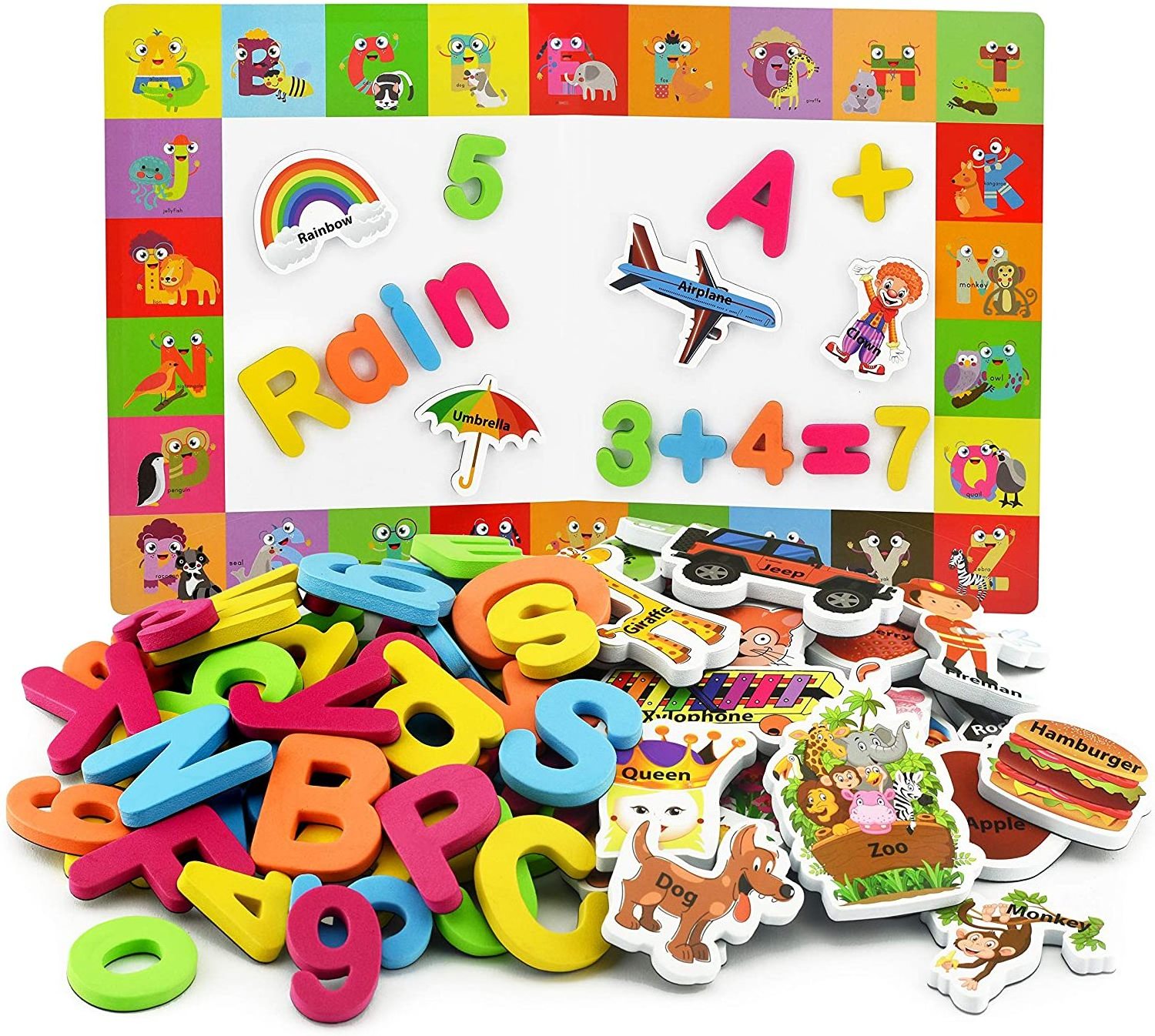 Learning Alphabet Matching A-Z Objects Magnetic Letters and Numbers With Dry Erase Magnetic Playing board