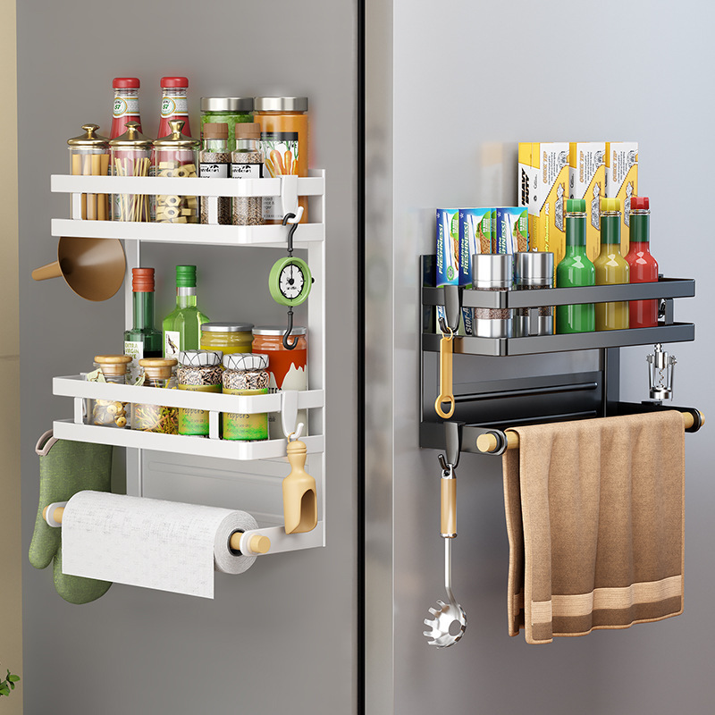 Refrigerator magnetic suction storage rack Kitchen side  fresh-keeping film hanging rack for fridge