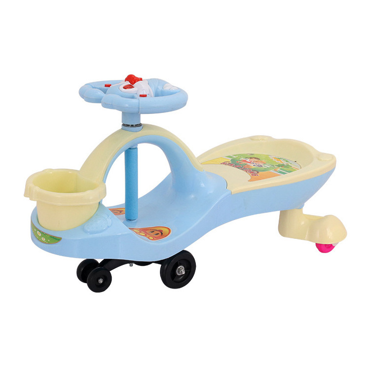 Wholesale  children's twist toys 1-3 year old baby universal wheels car with light and music baby swing ride on car