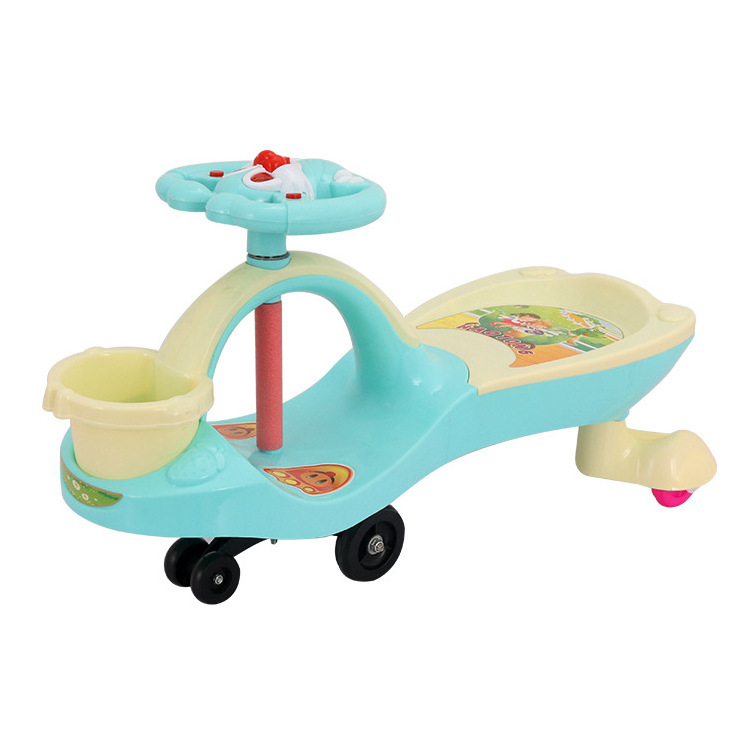 Wholesale  children's twist toys 1-3 year old baby universal wheels car with light and music baby swing ride on car