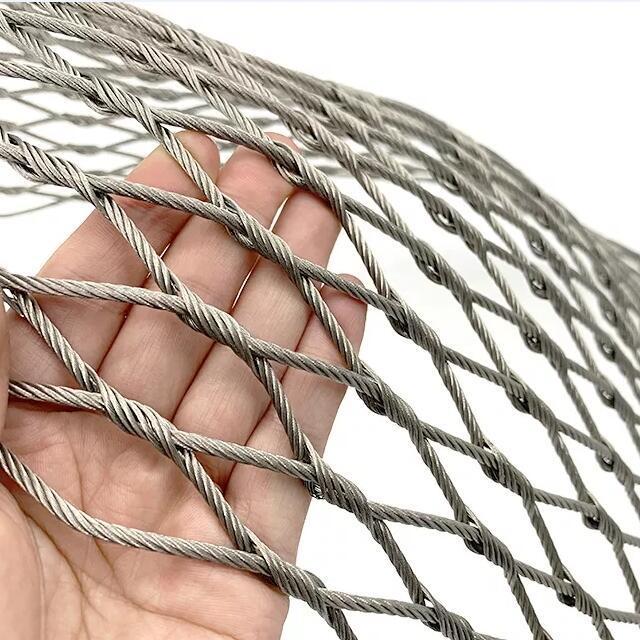 Stainless Steel Rope Mesh Zoo fence Mesh/High Strength Decorative Hand-Woven Stainless Steel Wire Rope Mesh