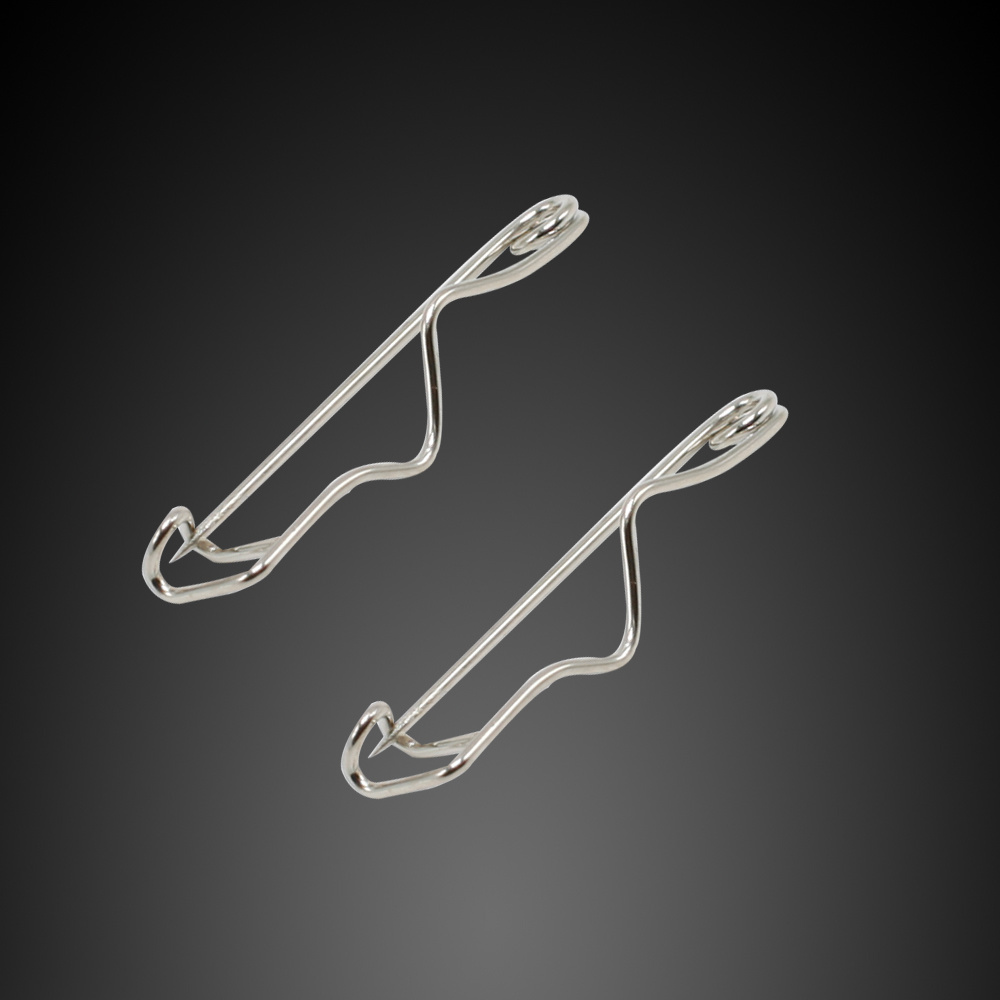 Provide curved shape brooch of safety pins