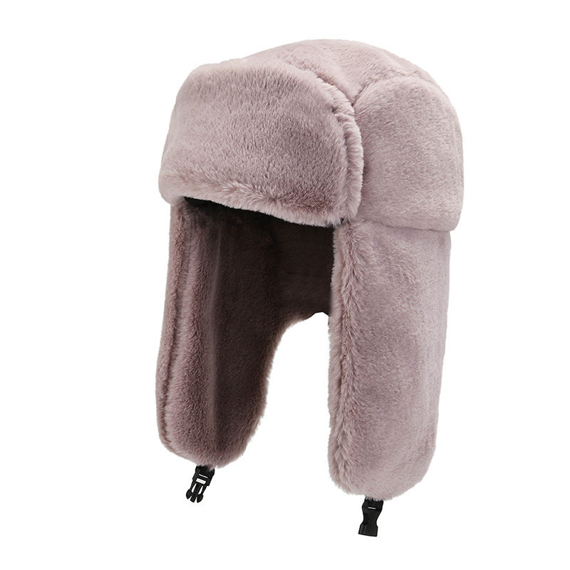 Factory Supply Wholesale Fashion Winter Earflap Trapper Hat Women Men Suede Aviator Hat with Thick Faux Fur Keep Warm cap