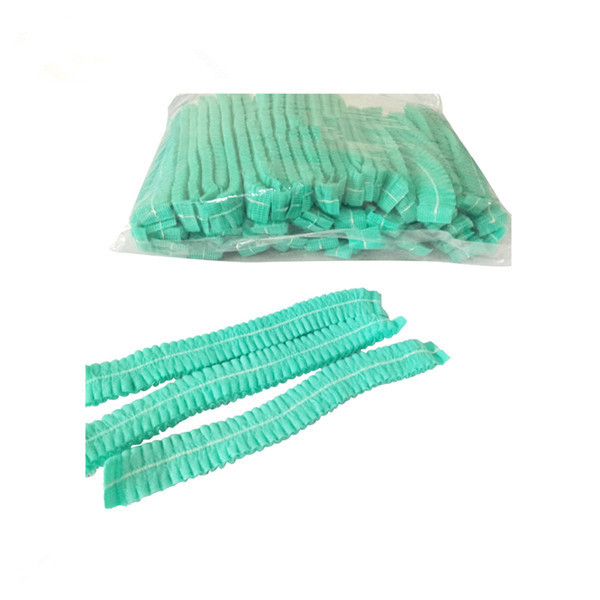 Food Industries Hairnet Industry PP Non Woven Net Surgical Bouffant Hair Net Head Disposable Mob Clip Cap