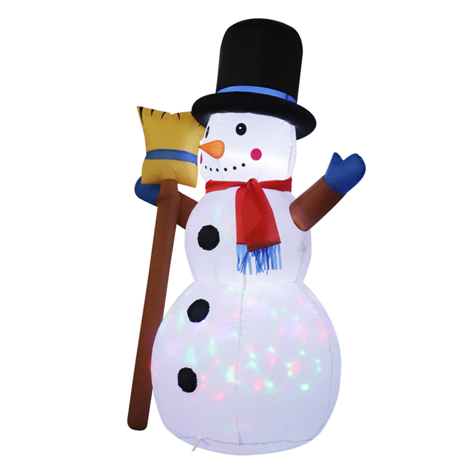 Cheap Wholesale Fun Inflatable Christmas decoration small snowman with broom with led light