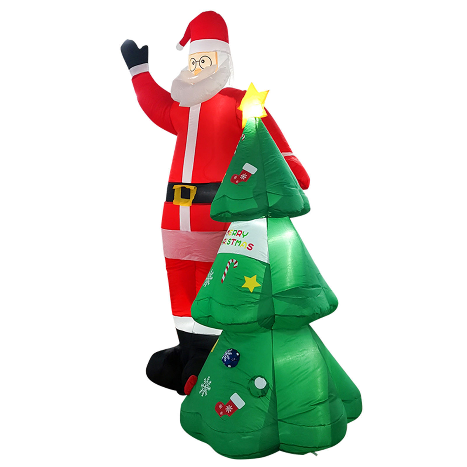 8 Ft Christmas Inflatable Santa Claus Outdoor Blow up Santa for Christmas Garden Yard with LED Light