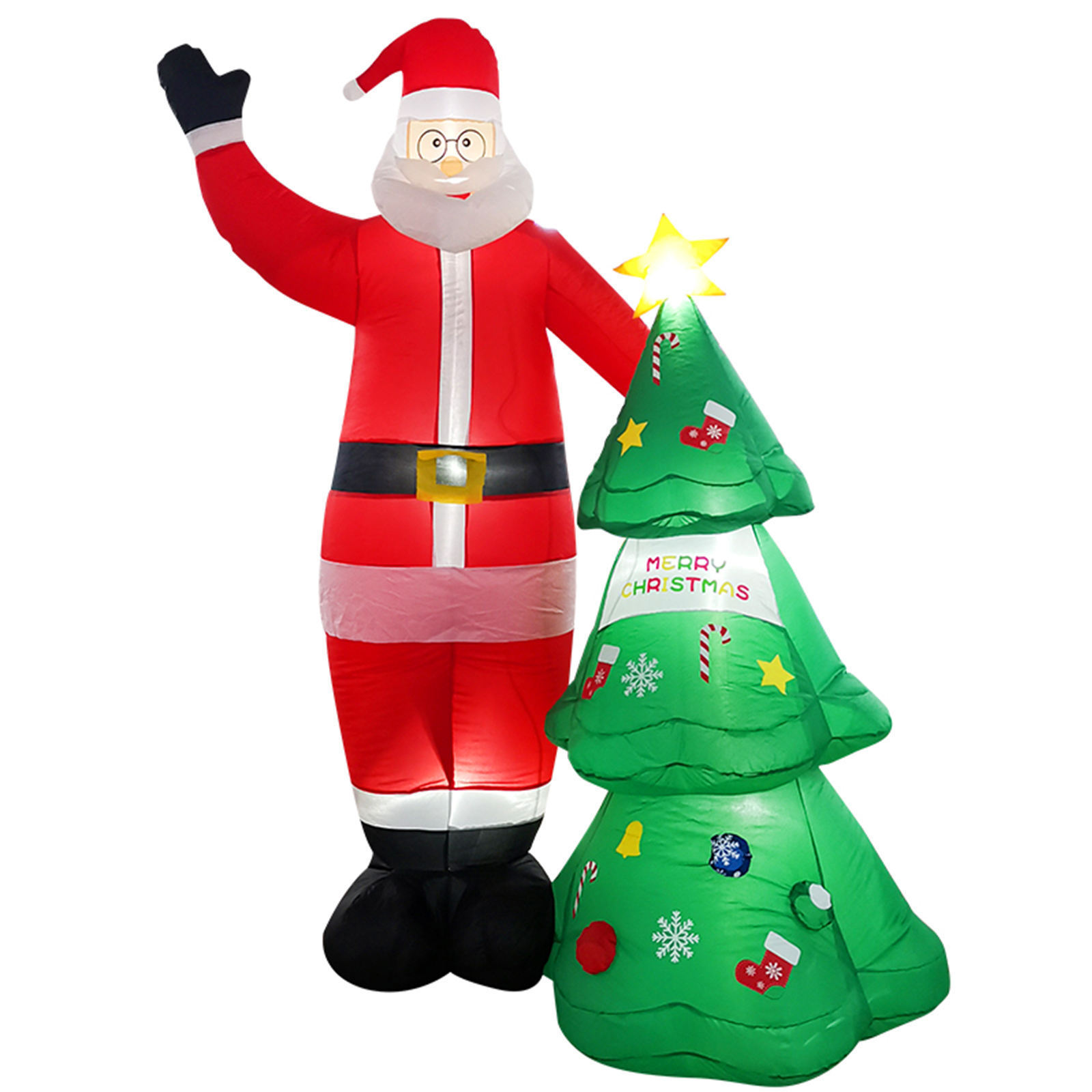 8 Ft Christmas Inflatable Santa Claus Outdoor Blow up Santa for Christmas Garden Yard with LED Light