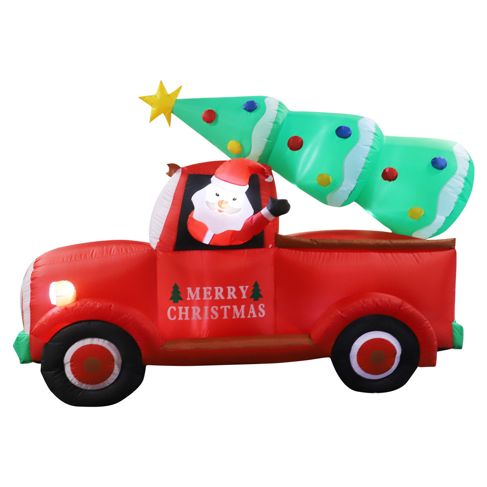 Christmas Inflatable decoration santa claus Driving a Christmas Tree Holiday Decoration with LED Light