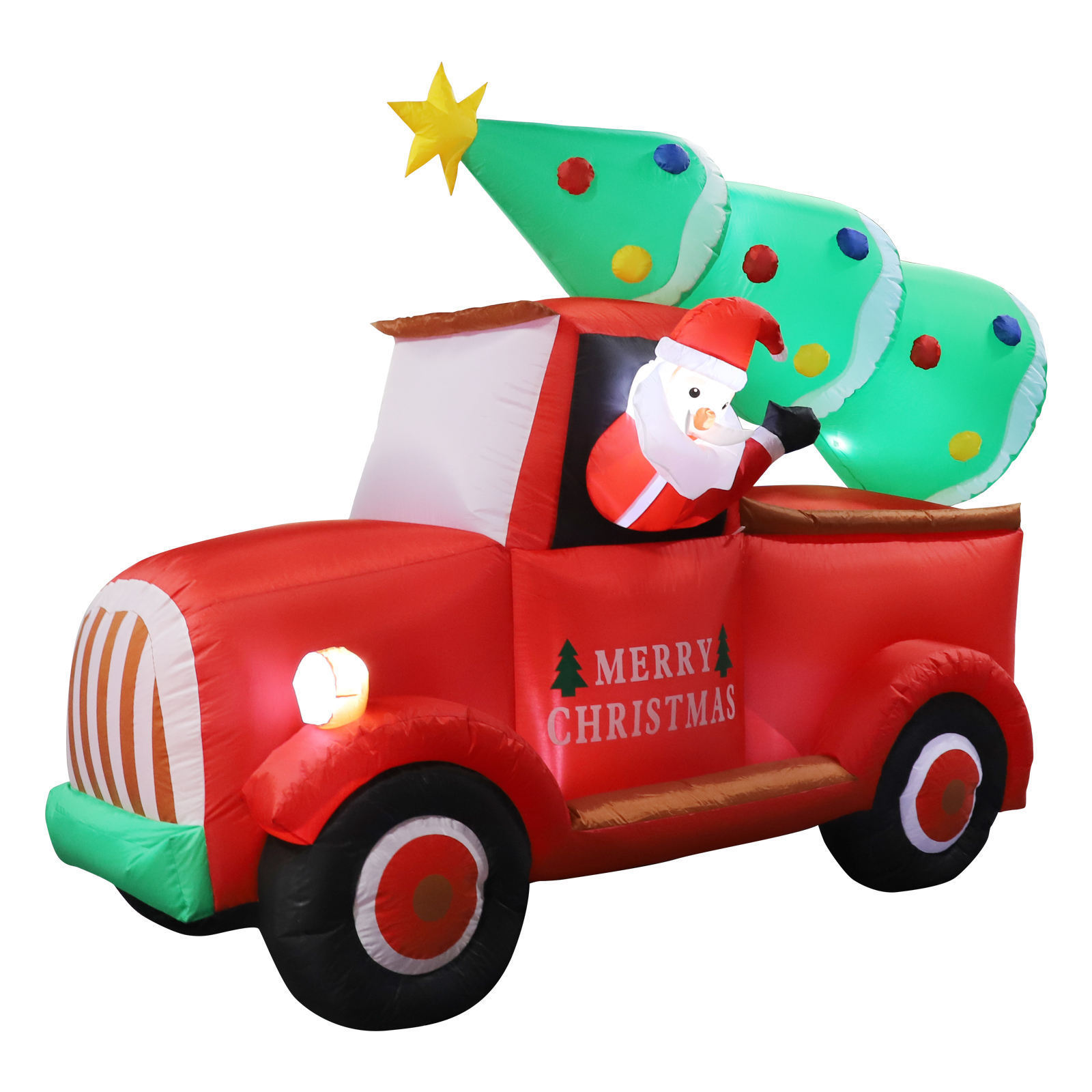 Christmas Inflatable decoration santa claus Driving a Christmas Tree Holiday Decoration with LED Light