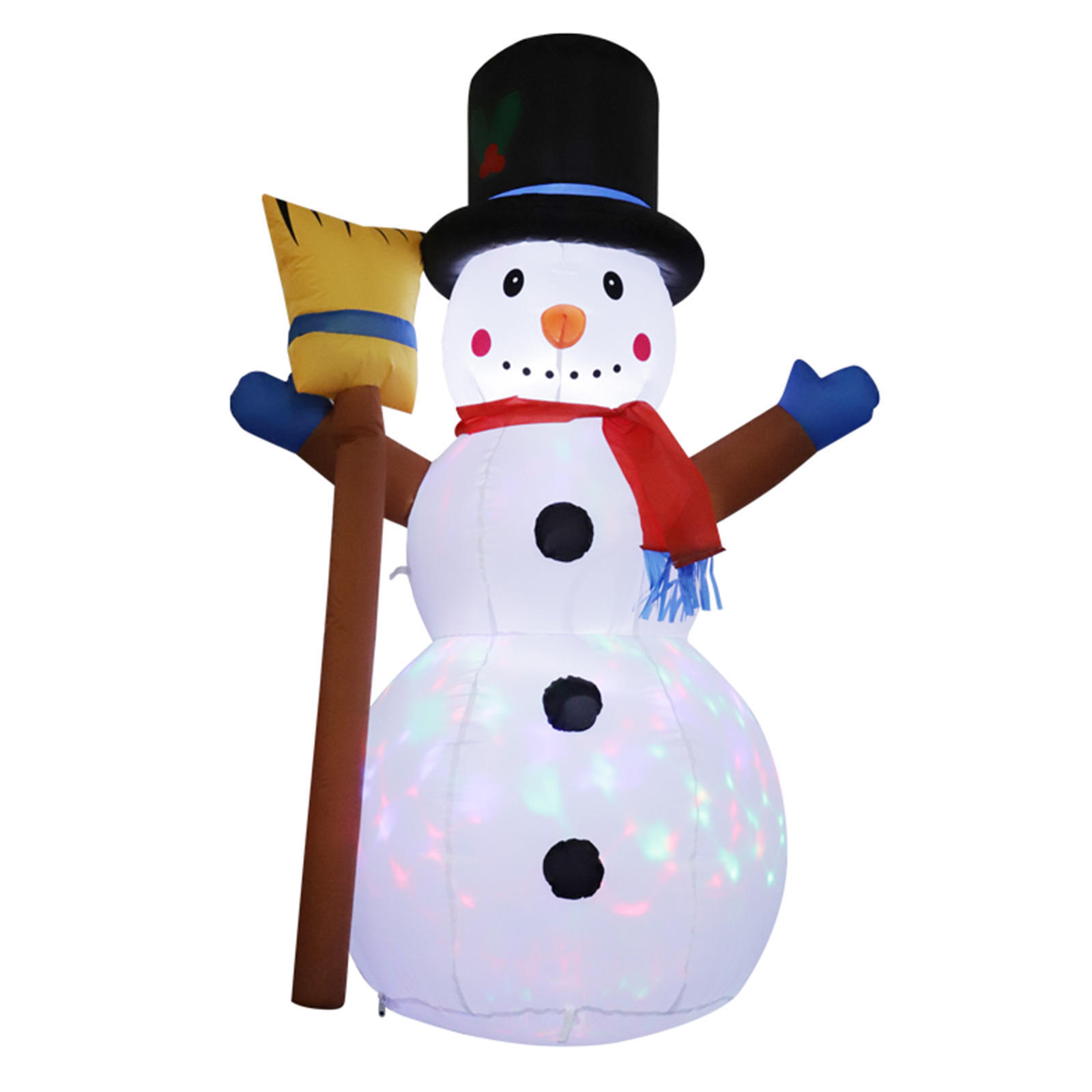 Cheap Wholesale Fun Inflatable Christmas decoration small snowman with broom with led light