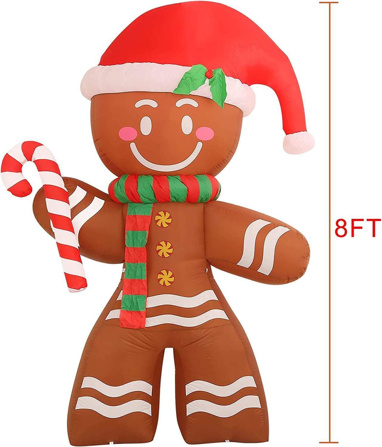 Christmas inflatable decoration 8 FT Gingerbread Man Built-in LEDs Blow Up Christmas Inflatables Decoration bulit-in led light